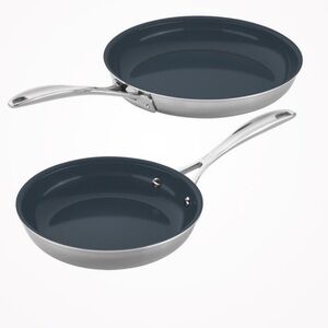 Crate&Barrel Zwilling 2 Pan Set Stainless Steel Non-Stick